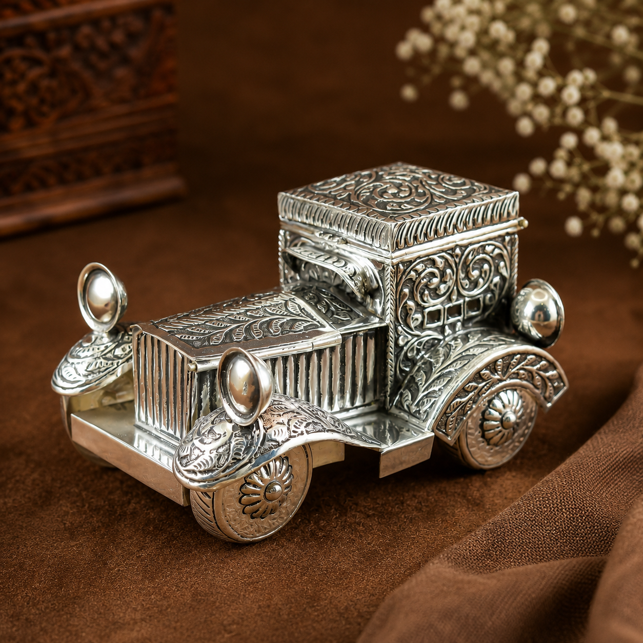 Antique Fancy Silver Car