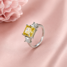 Riya Radiant Cut Yellow Gemstone Ring