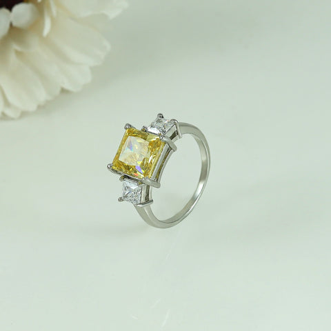 Riya Radiant Cut Yellow Gemstone Ring
