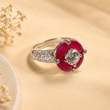 Isha Petal Shaped Rubies Ring