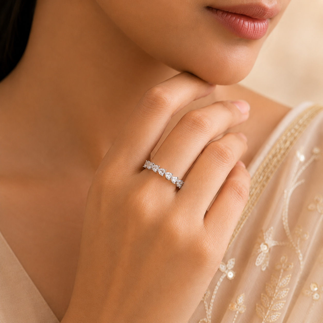 Dhriti Heart Designe Band Ring