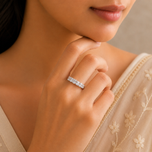 Lovely Clear Cut Design Band Ring