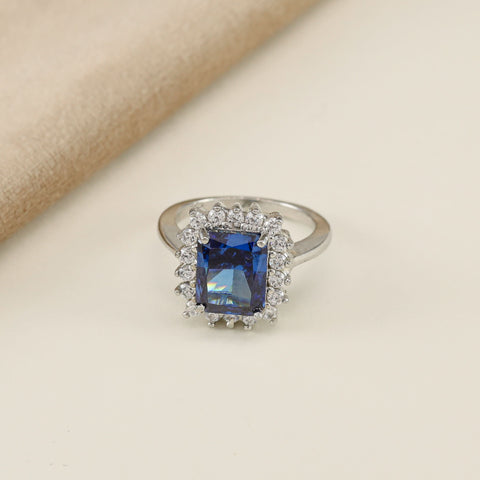 Aadhya Blue Halo Ring