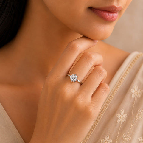 Shreya Solitaire Design Round Cut Ring