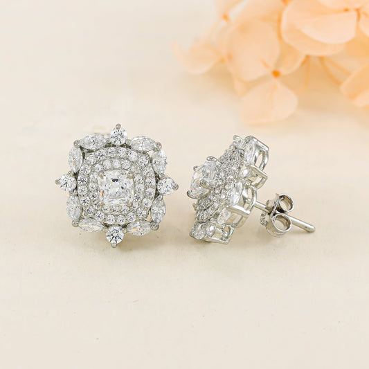 Surbhi Pretty Swarovski Silver Earrings