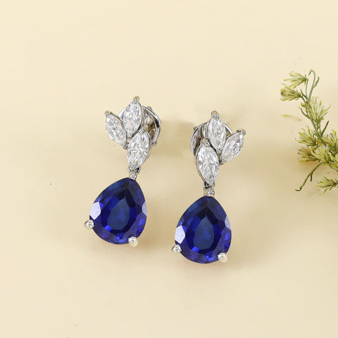 Azure Petal Blue  Drop Earrings