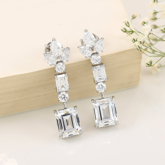 Ganika Elegant Swarovski Silver Earrings