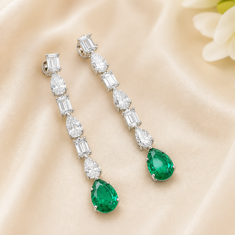 Sneha Pearl Green Radiance Earrings