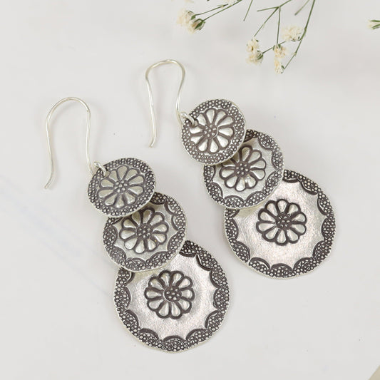 Advika Imposing Silver Earrings