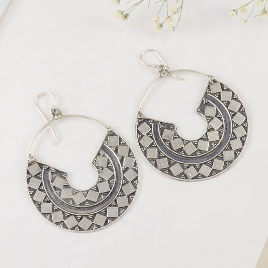 Diyani Eclectic Silver Earrings