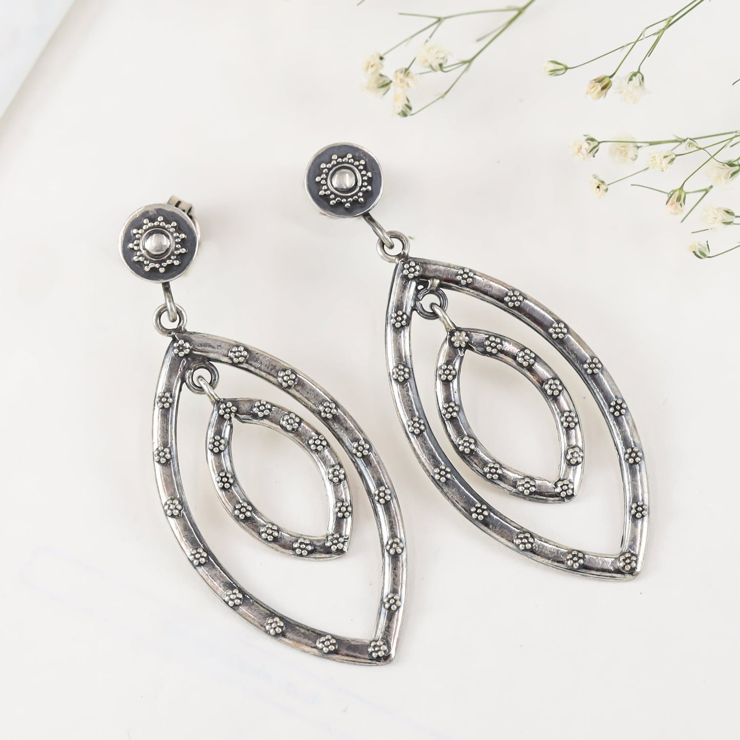 Kashvi Opulant Silver Earrings