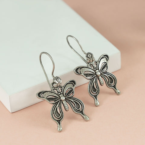 Samita Elegant Silver Butterfly Earrings