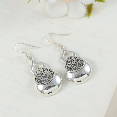 Seema Ethnic Charm With Modern Silver Earrings