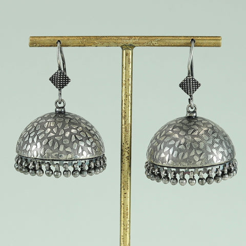 Sophia Dome Shaped Silver Jhumka
