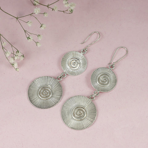 Amrita Spiral Silver Earrings
