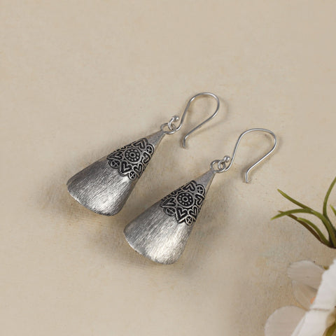 Shivangi Cone Heart Desing Silver Earrings