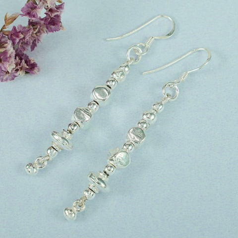 Amaya Silver Long Earrings