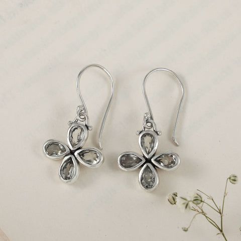 Prisha Silver Flowers Design Earrings
