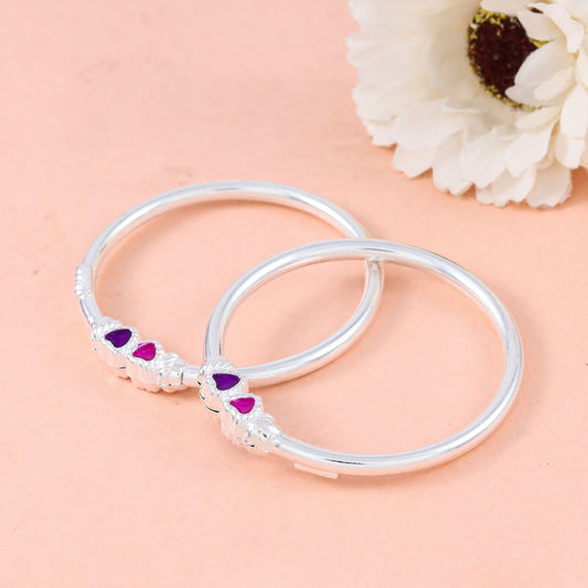 Deevika Silver Baby Bangles