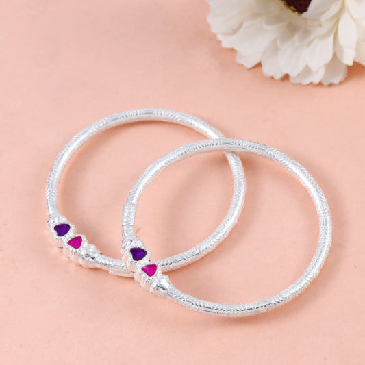 Ritvi Pretty Silver Baby Bangles