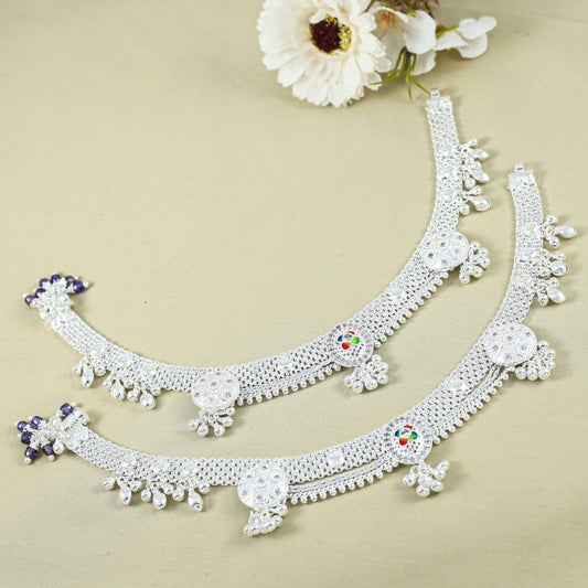 Raveena Silver Anklets