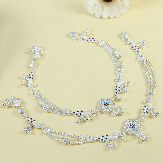 Somya Silver Anklets