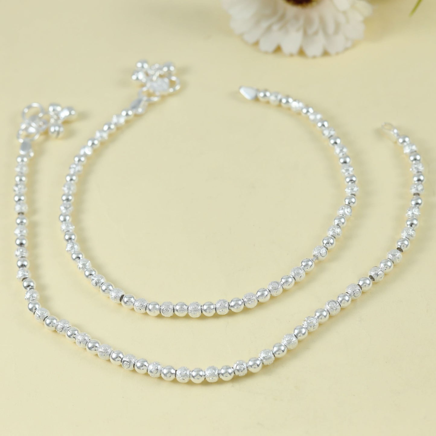 Urvi Regal Silver Anklets