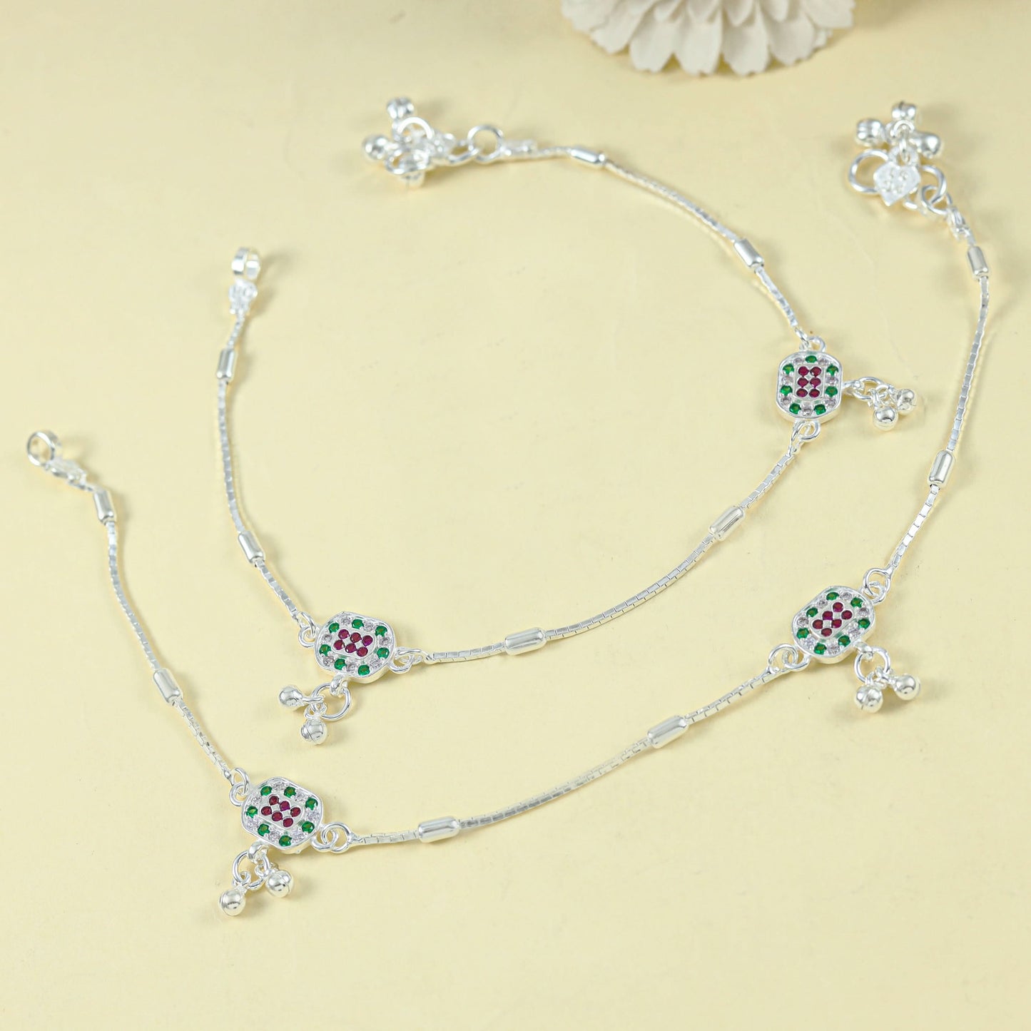 Heena Silver Anklets