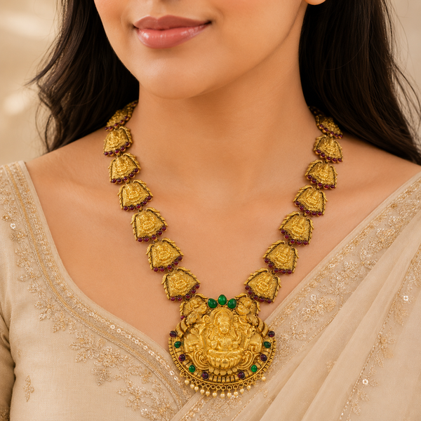Misha Vaibhav Silver Long Necklace