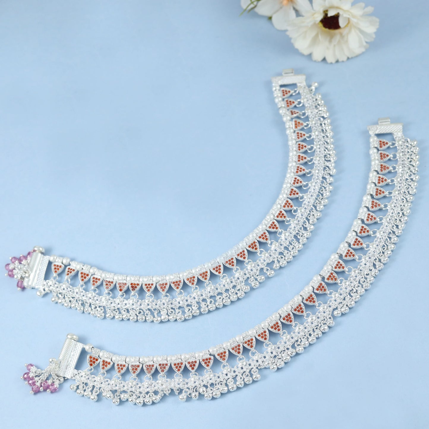 Jasmine Silver Anklets