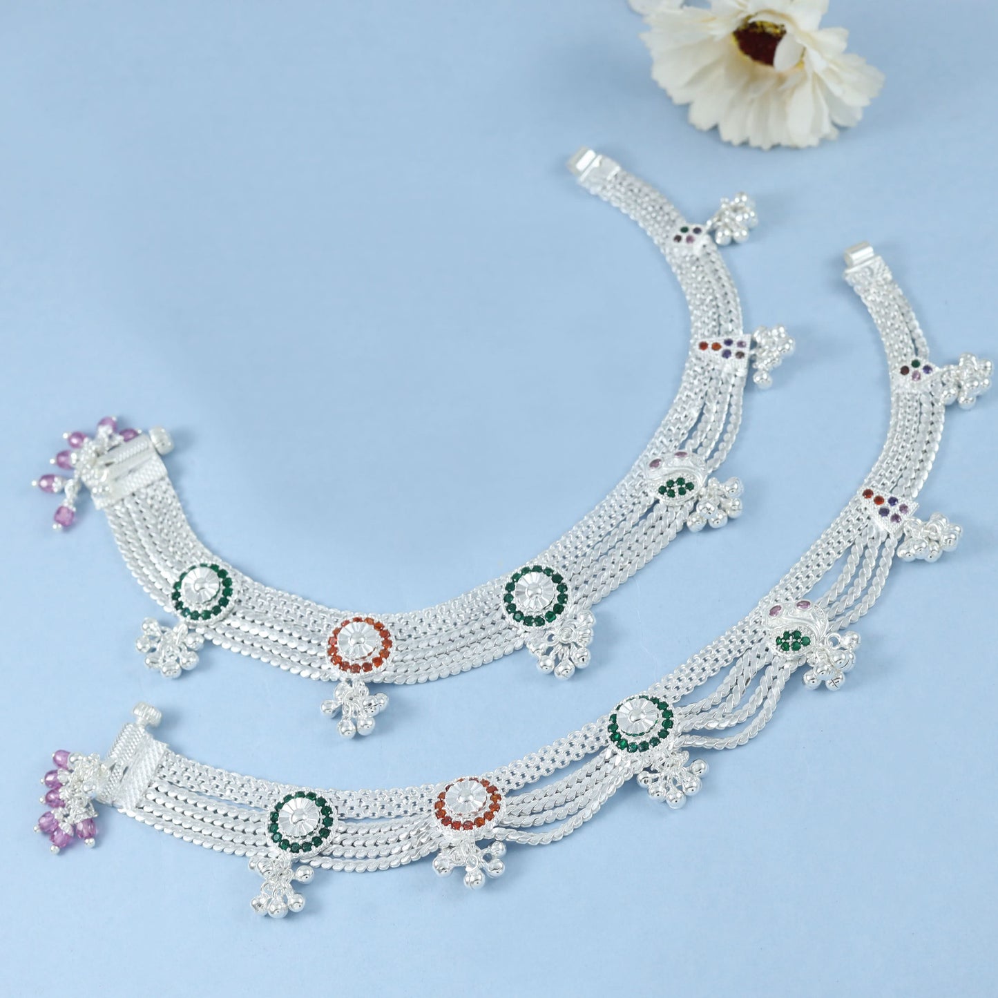 Kavya Silver Anklets