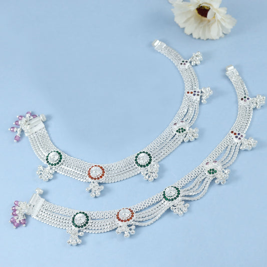 Kavya Silver Anklets