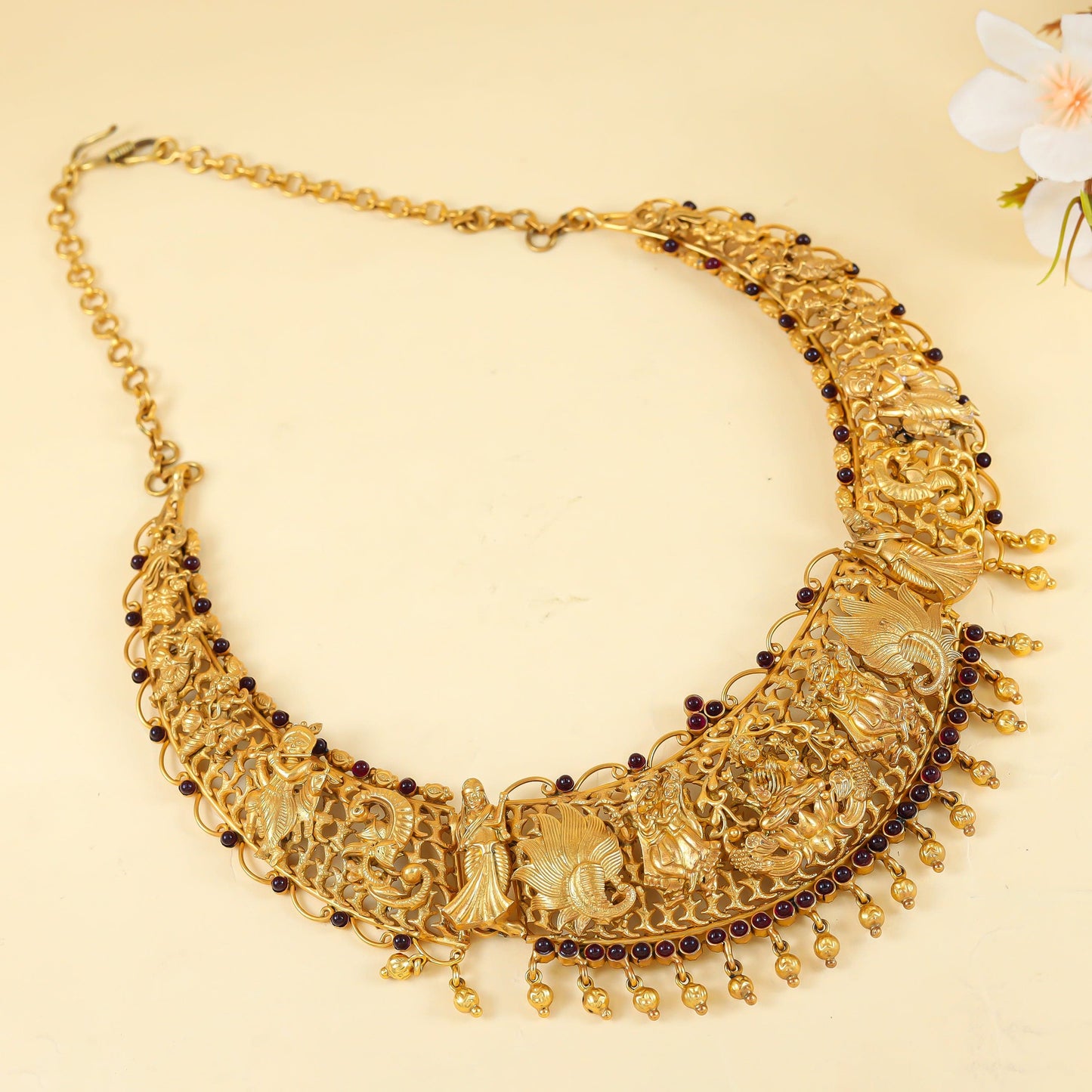 Miara Gold Plated Silver Necklace With Deity Motif