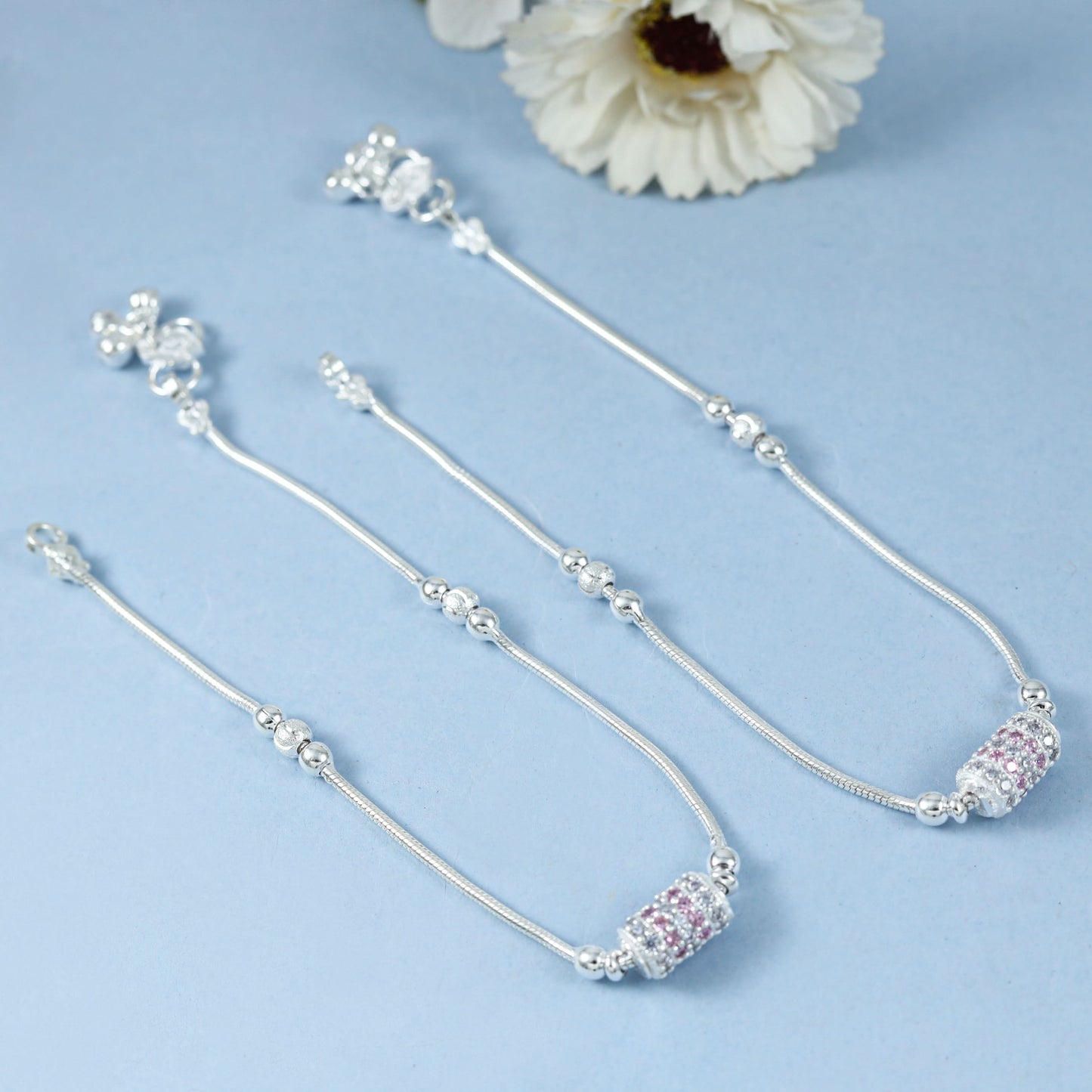 Anvika Silver Anklets