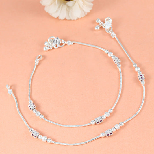 Ramika Silver Anklets