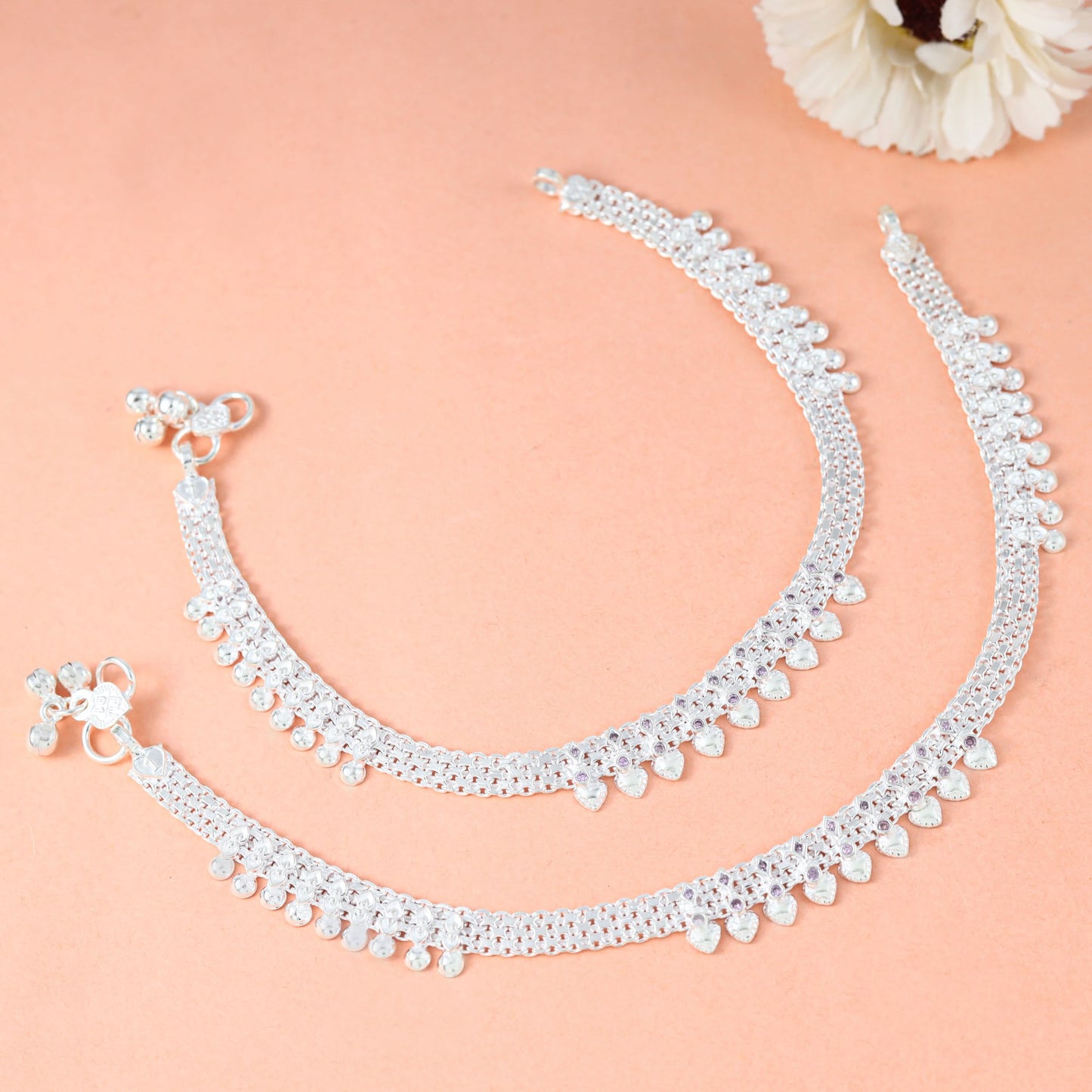 Saanvi Silver Anklets