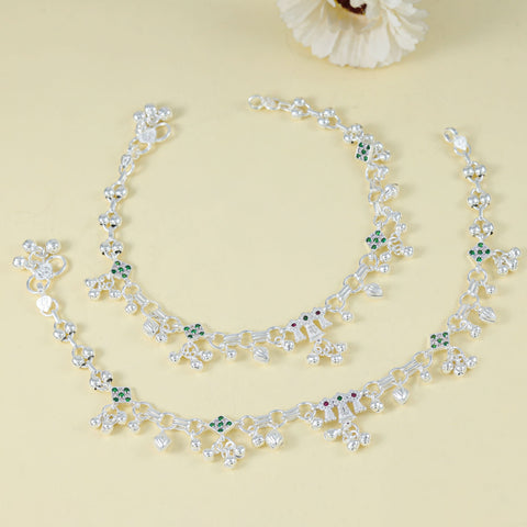 Mehar Classic Silver Ghungroos Silver Anklets