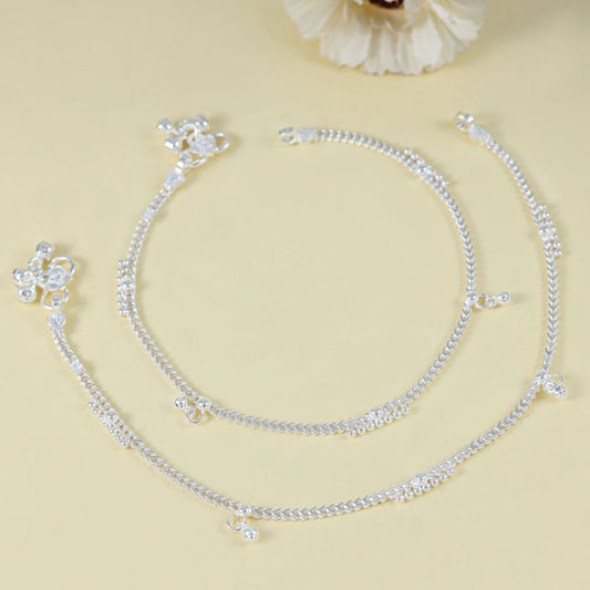 Aditi Silver Anklets