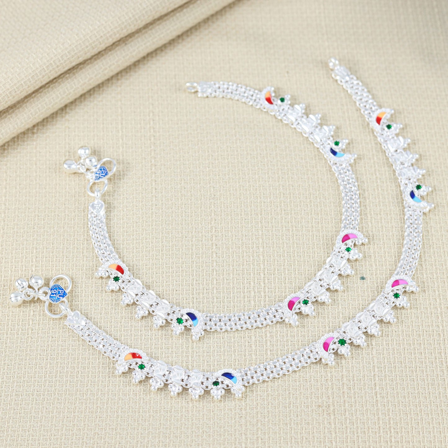 Maya Silver Anklets