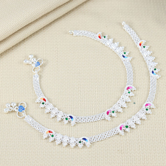 Maya Silver Anklets