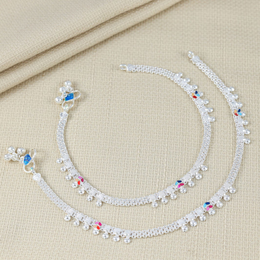 Farida Silver Anklets