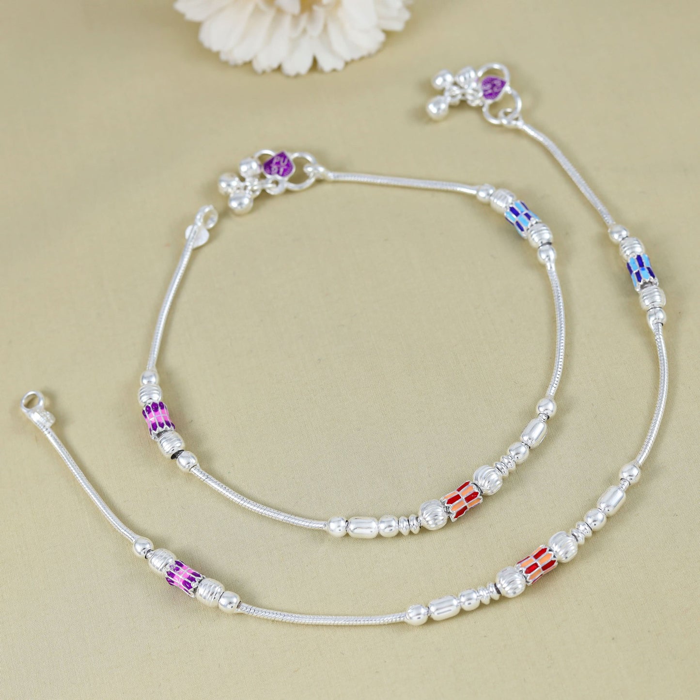 Zisha Silver Anklets