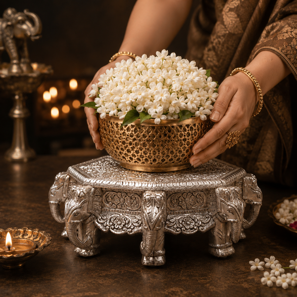Dazzling Silver Chowki