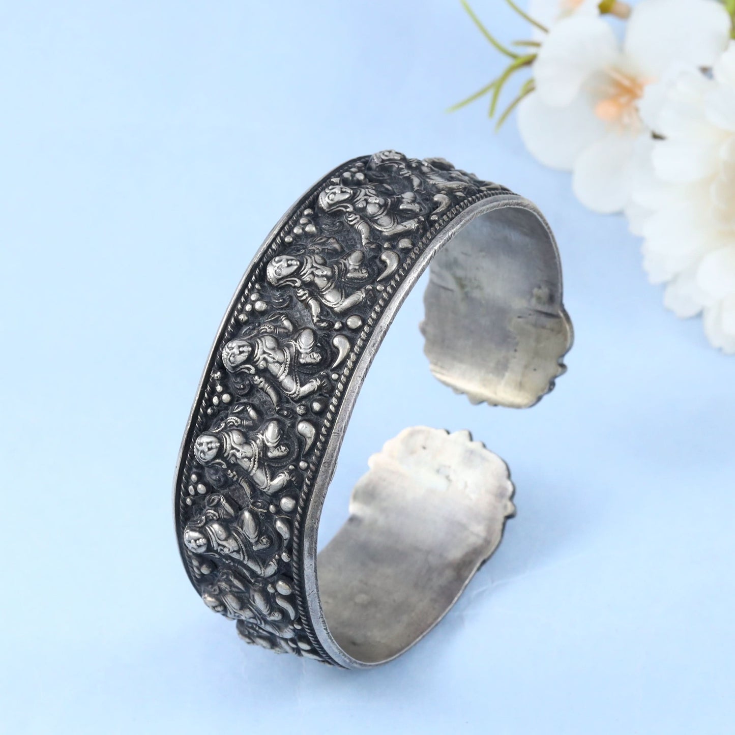 Malika Unique Silver Cuff Bracelet