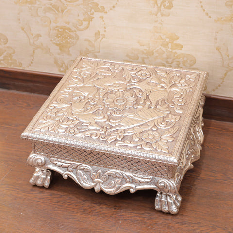 Gleaming Silver Chowki