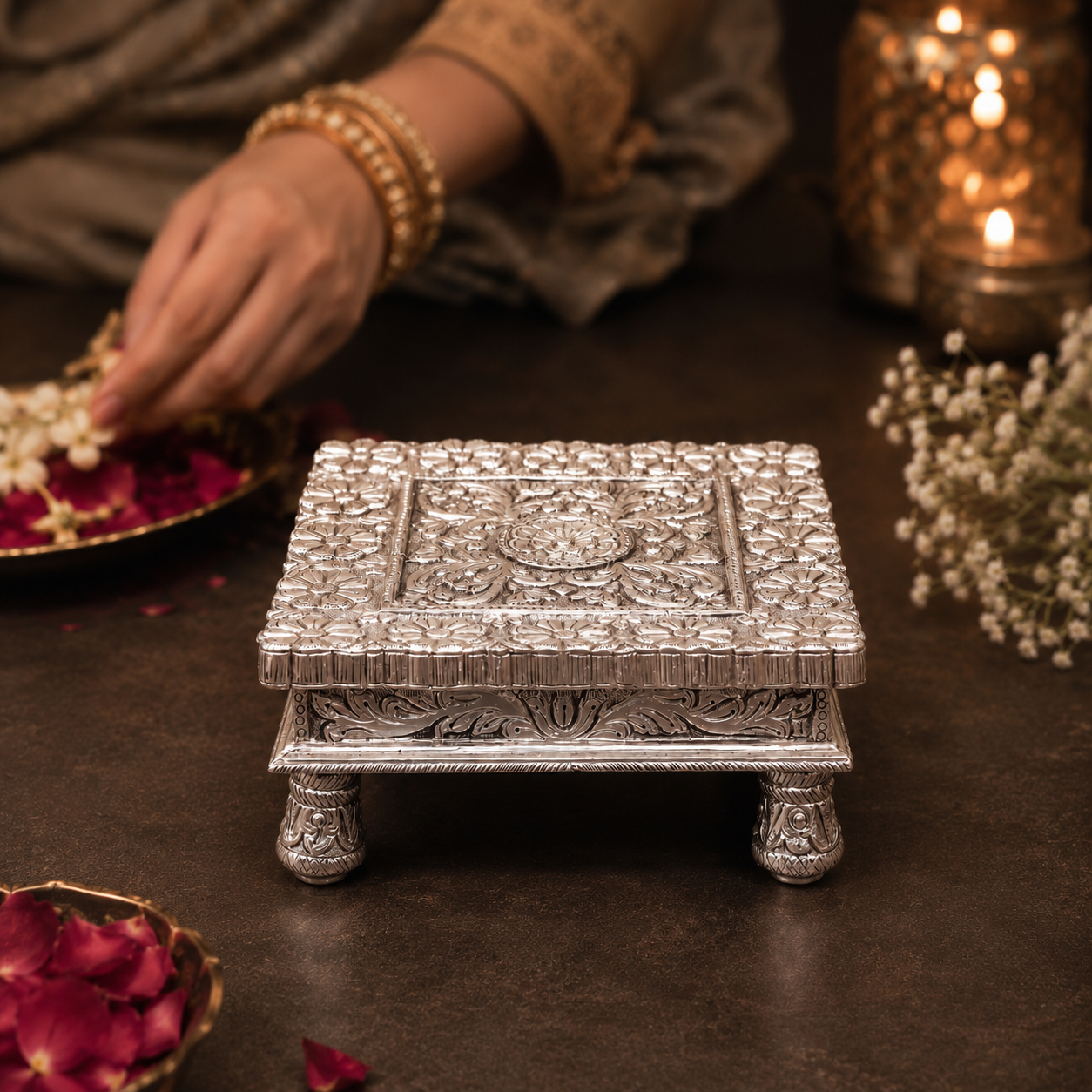 Unique Silver Chowki