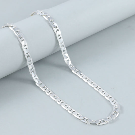 Manav Abstract Silver Chain For Him