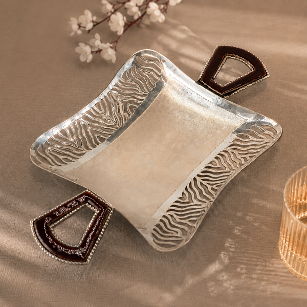 Designer Square Silver Tray