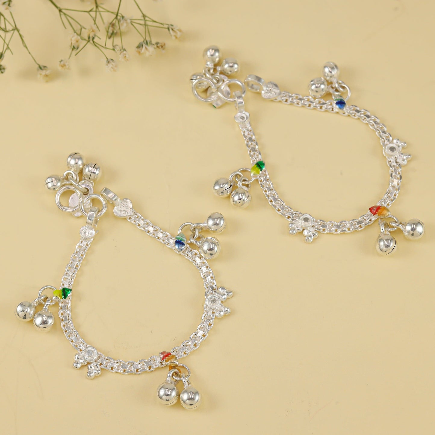 Charming Silver Baby Anklets