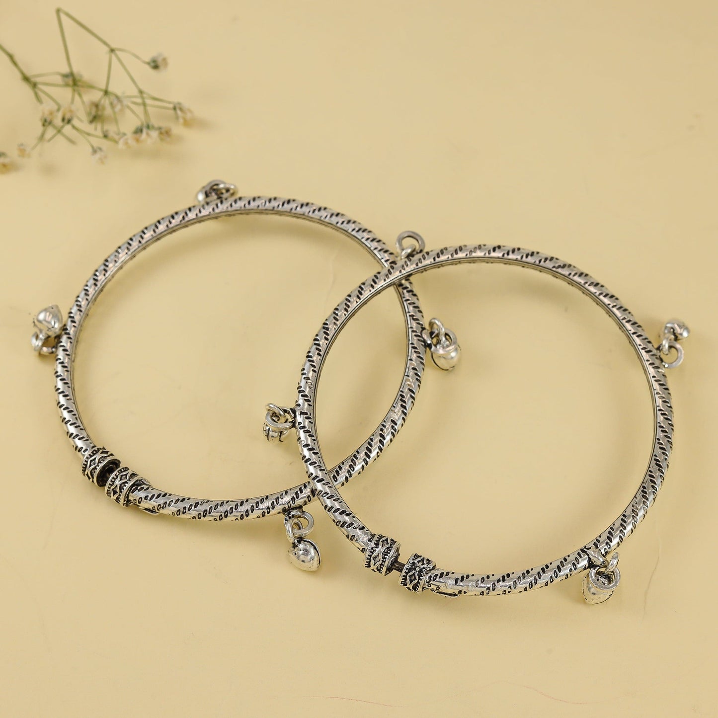 Pleasing Silver Kada Anklets